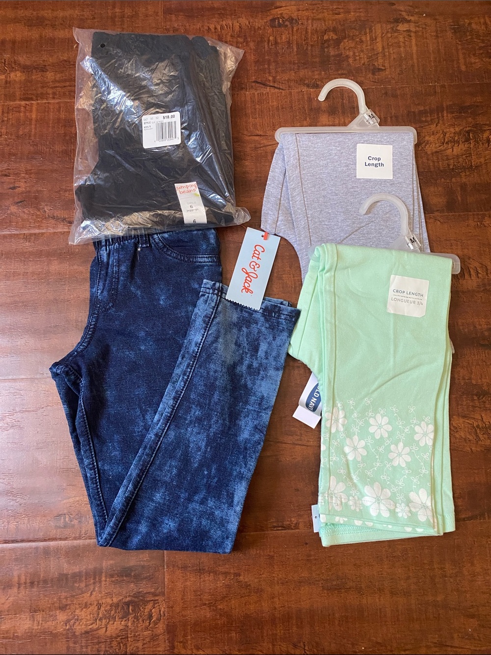 Back to school 6 PC GIRLS BUNDLE capri set, leggings, jeggings, jeans size 6
